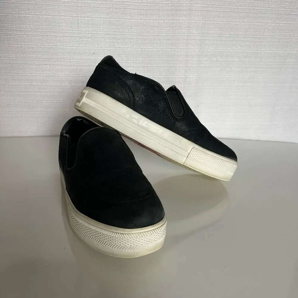 ASH Jungle Black Leather Platform Sneaker Sz 39/8